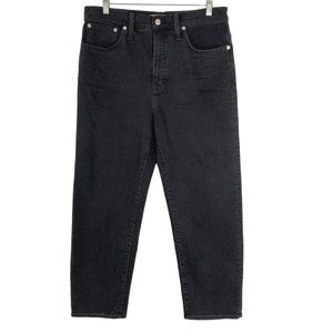 Madewell Classic Straight Jeans Lunar Wash Black Cotton Blend Women's Size 30